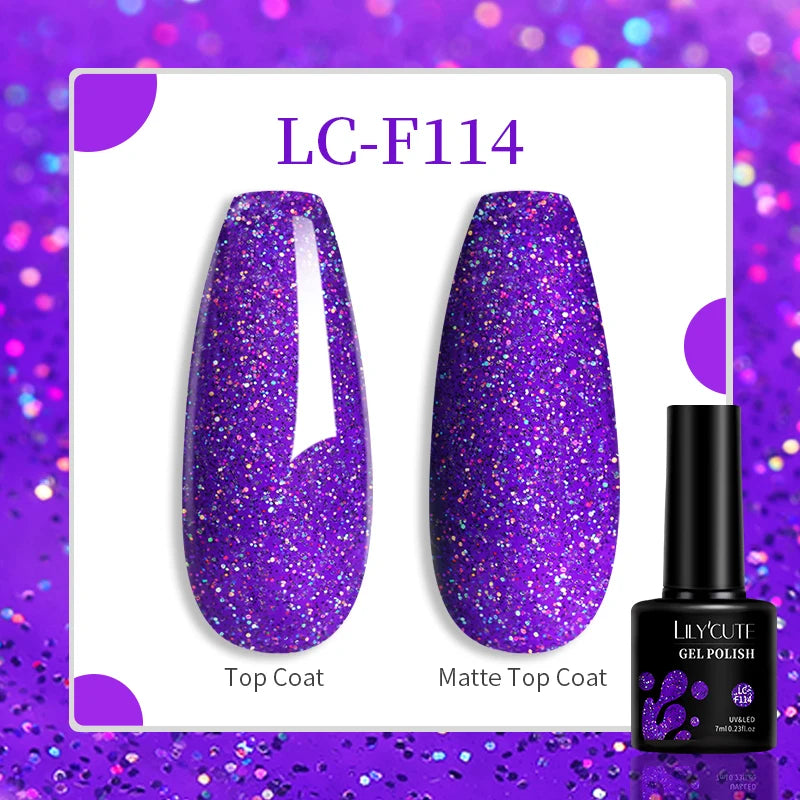 Vibrant LILYCUTE 129 Colors Gel Polish - 7ML Perfection