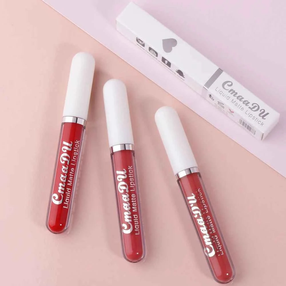 Waterproof Matte Liquid Lipstick - CmaaDu Red Elegance