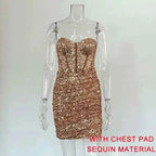 Elegant Glitter Bodycon Mini Dress for Summer Nights