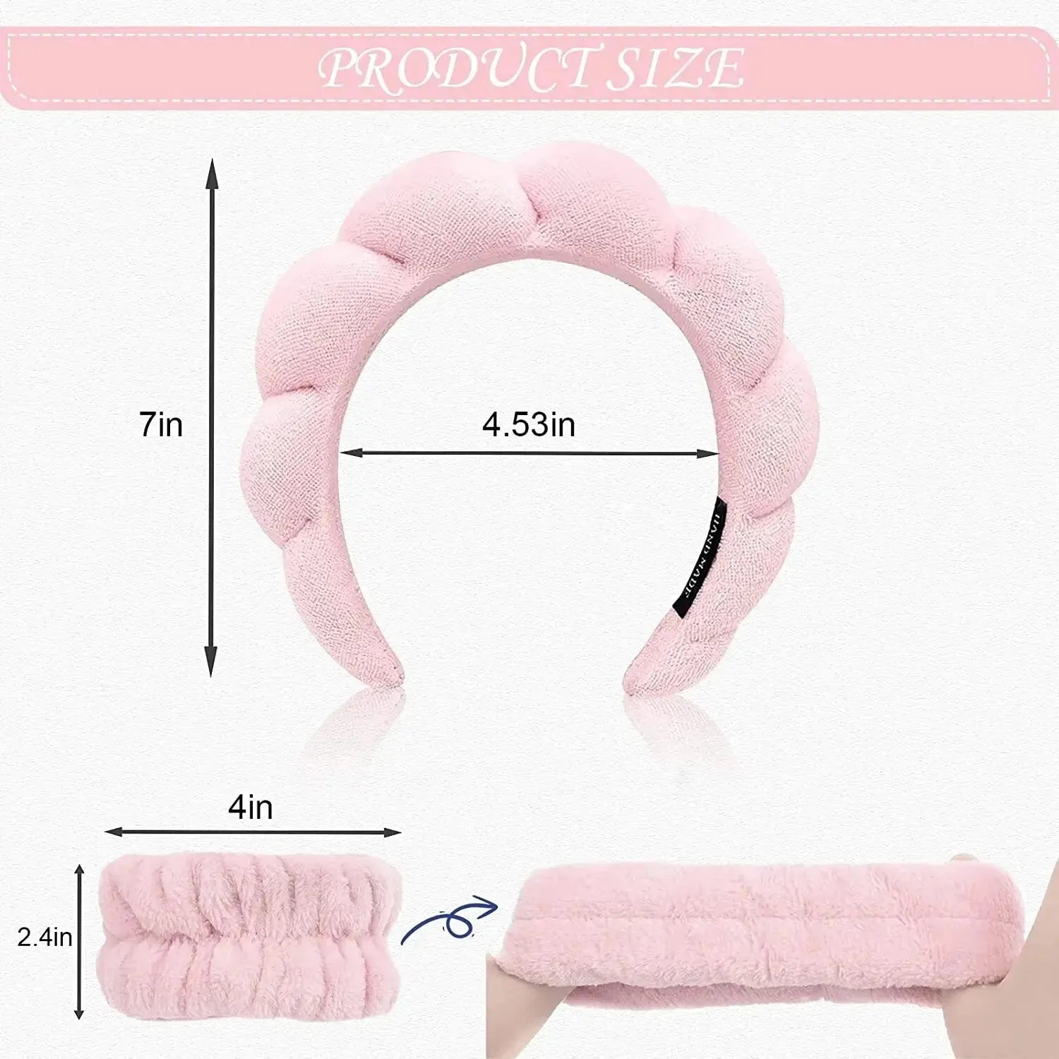 Stylish Microfiber Wristbands & Spa Bubble Headband Set