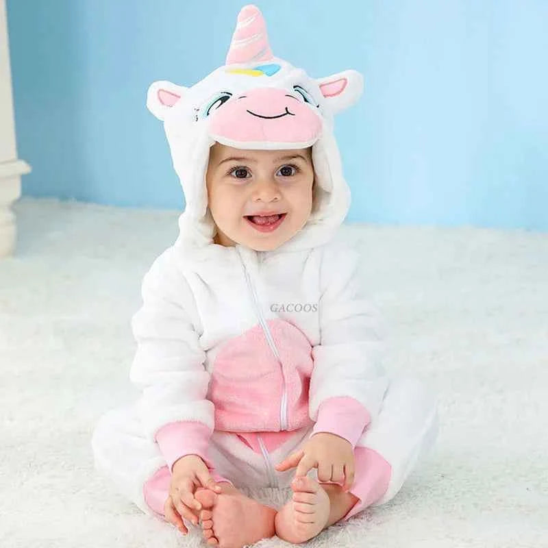 Cozy Unicorn & Dinosaur Baby Rompers for Boys & Girls