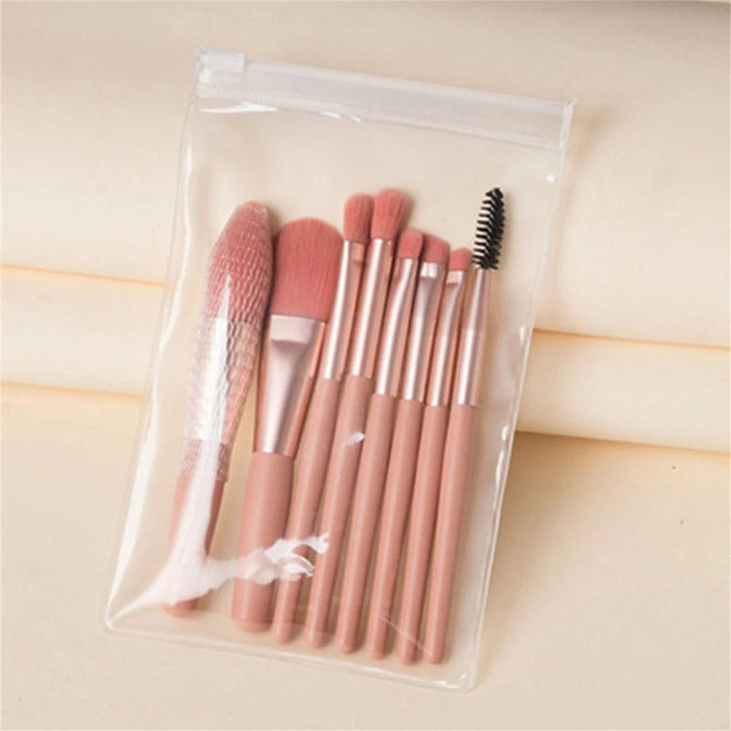 Fluffy 8-Pc Makeup Brush Set: Perfect Your Look Effortlessly