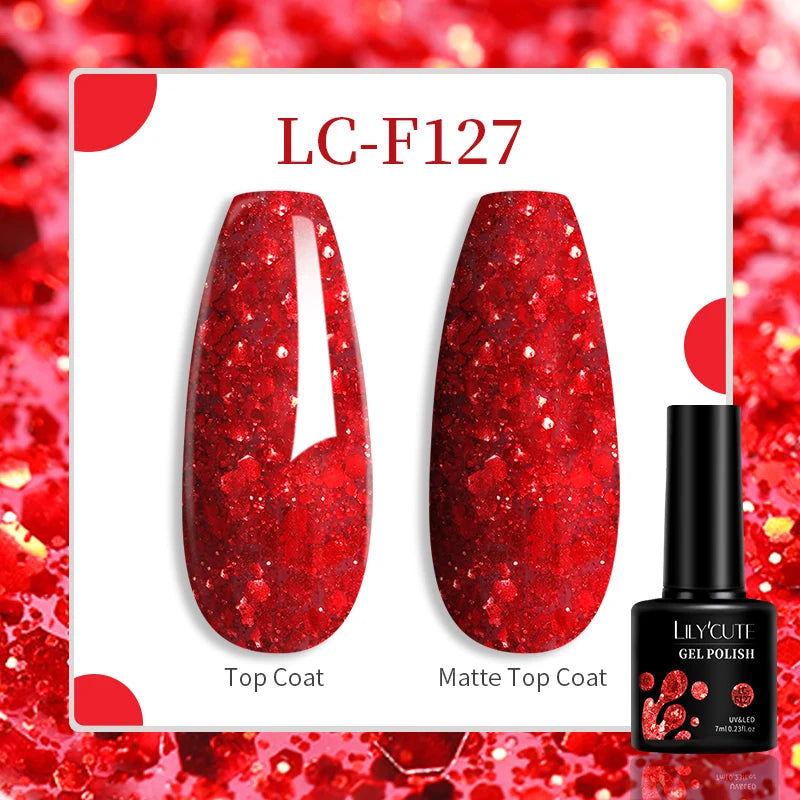 Vibrant LILYCUTE 129 Colors Gel Polish - 7ML Perfection