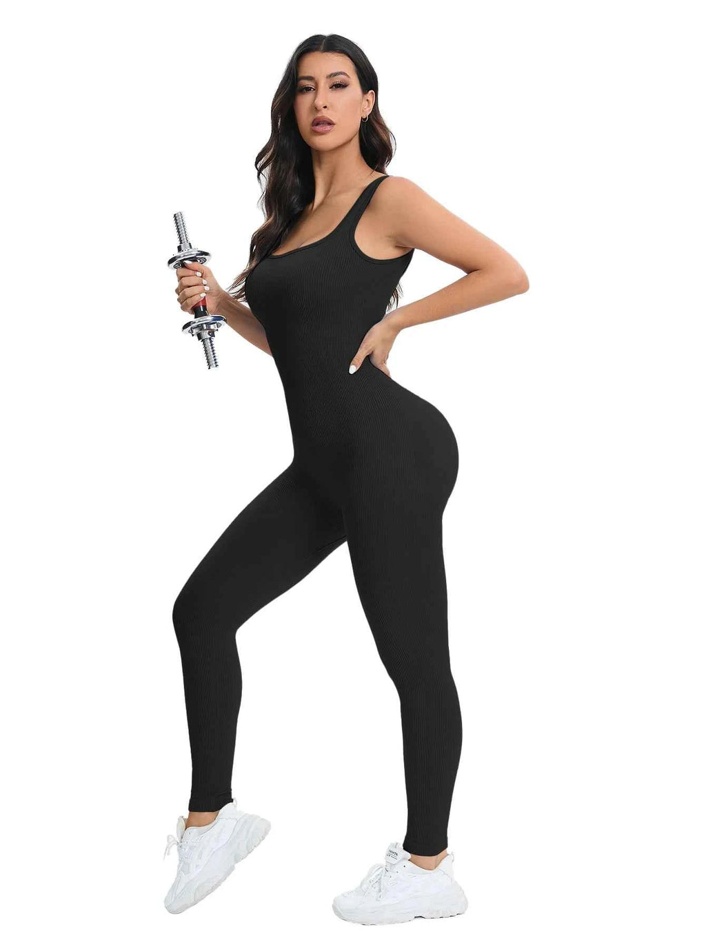 Stylish Sleeveless Jumpsuit: Perfect Fit with Built-In Support