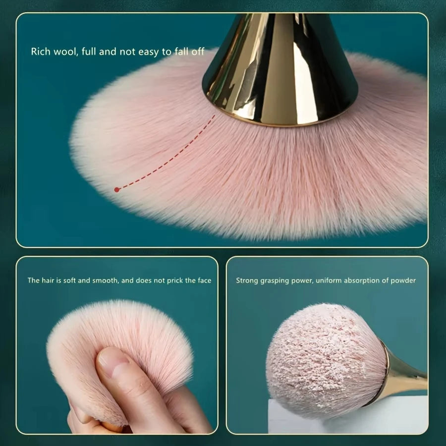 Soft Rose Golden Brush Set: Highlight, Blush & Powder