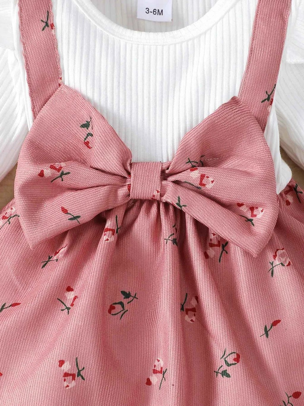 Floral Big Bow Dress Set for Infants 0-24 Months