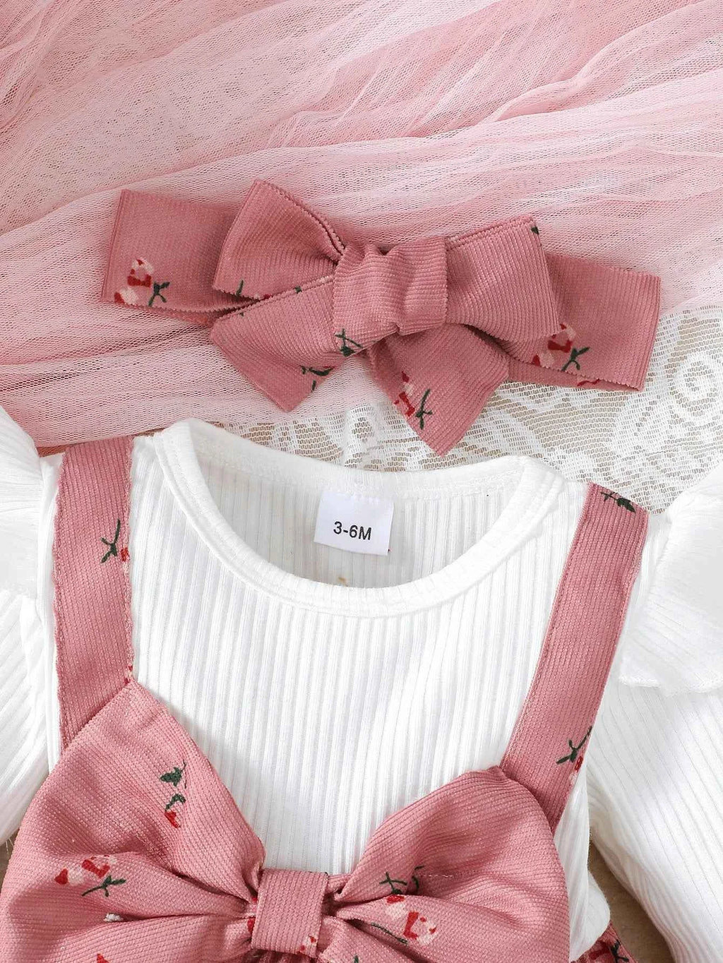 Floral Big Bow Dress Set for Infants 0-24 Months