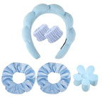 Stylish Microfiber Wristbands & Spa Bubble Headband Set