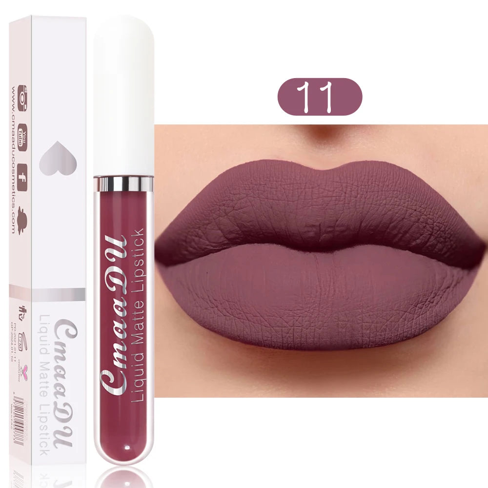 Waterproof Matte Liquid Lipstick - CmaaDu Red Elegance