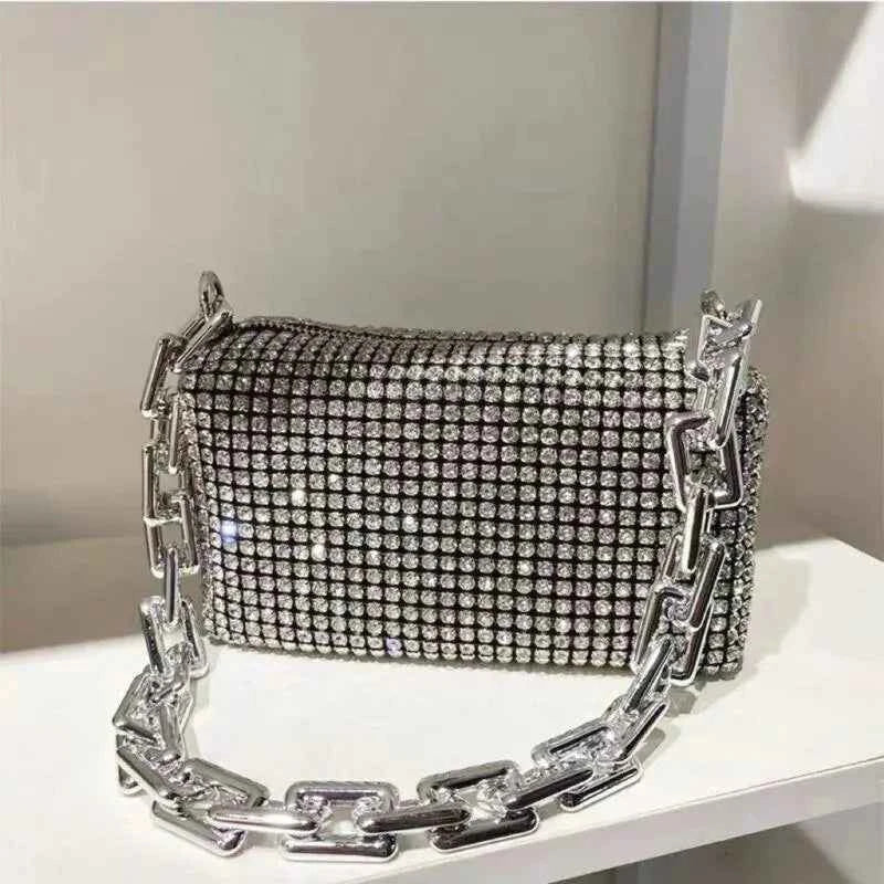 Elegant Glitter Chain Mini Crossbody Purse for Women