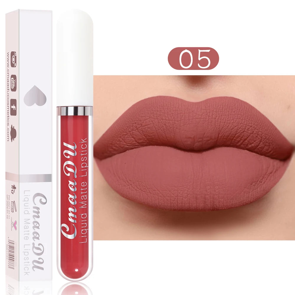 Waterproof Matte Liquid Lipstick - CmaaDu Red Elegance