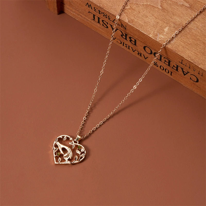 Forever Love Heart & Moon Necklace for Mom & Daughter