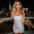Elegant Glitter Bodycon Mini Dress for Summer Nights
