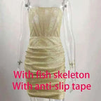 Elegant Glitter Bodycon Mini Dress for Summer Nights