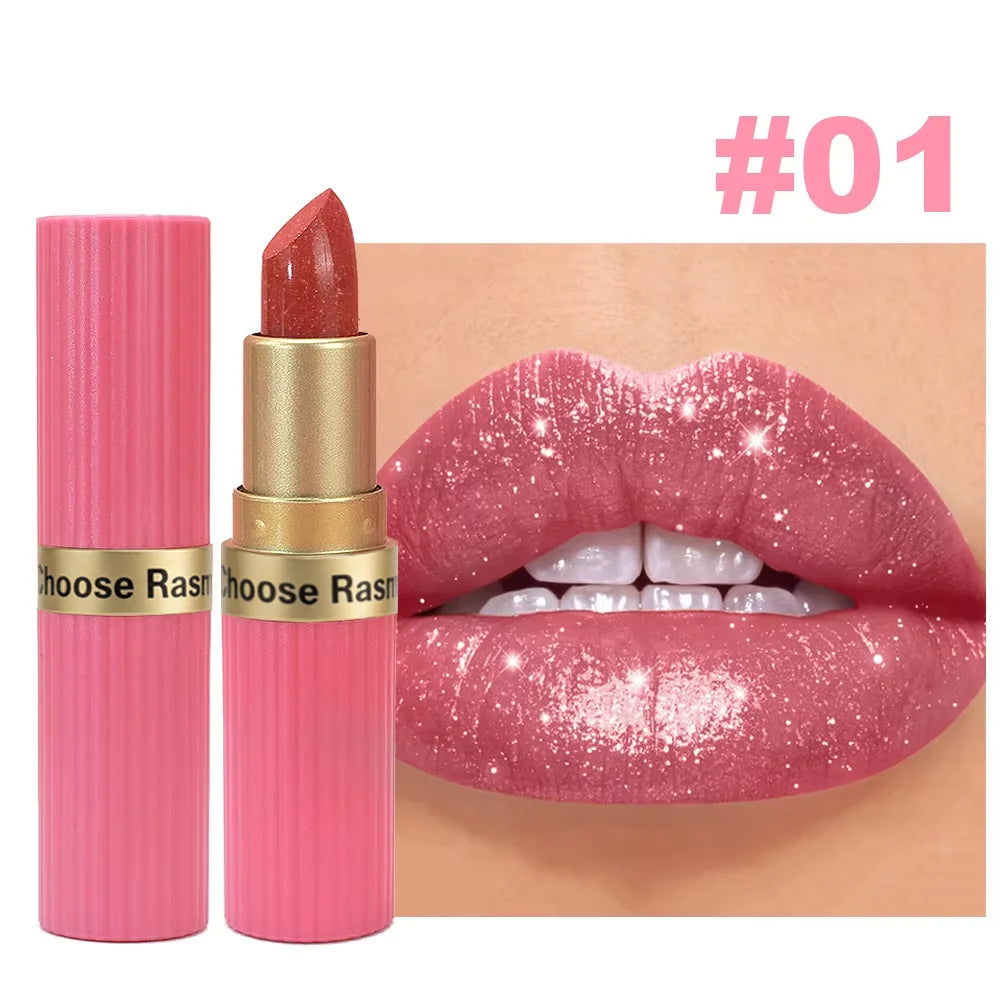 Pearlescent Pink Velvet Lipstick: Long-Lasting & Waterproof