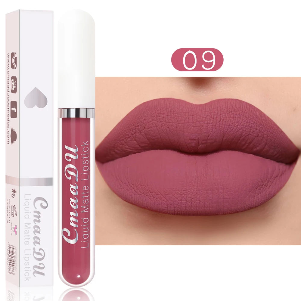Waterproof Matte Liquid Lipstick - CmaaDu Red Elegance