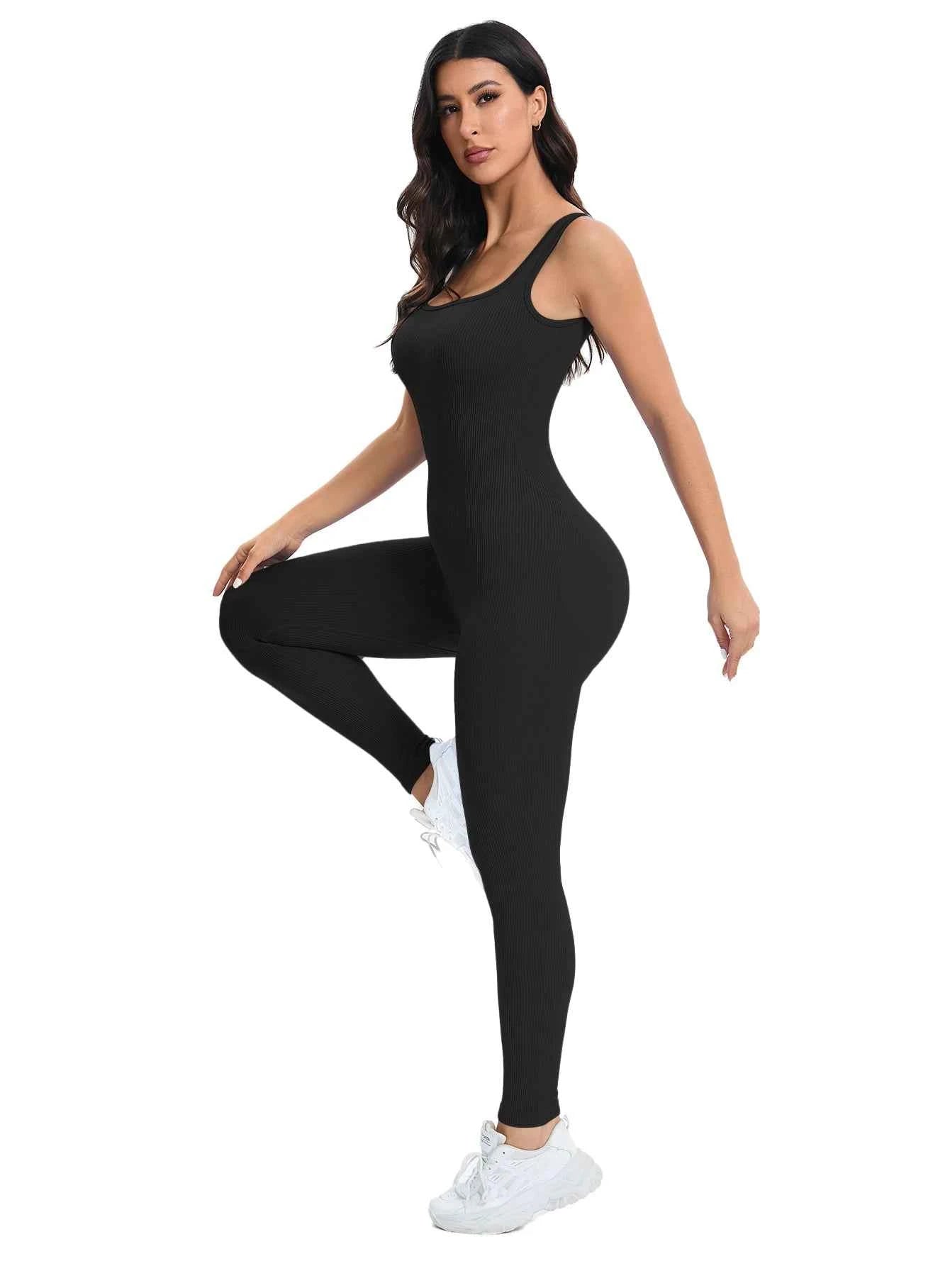 Stylish Sleeveless Jumpsuit: Perfect Fit with Built-In Support