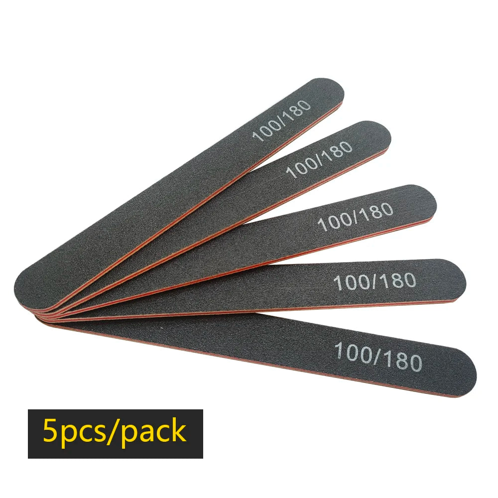Precision Half Moon Nail File Buffer - 100/180 Grit
