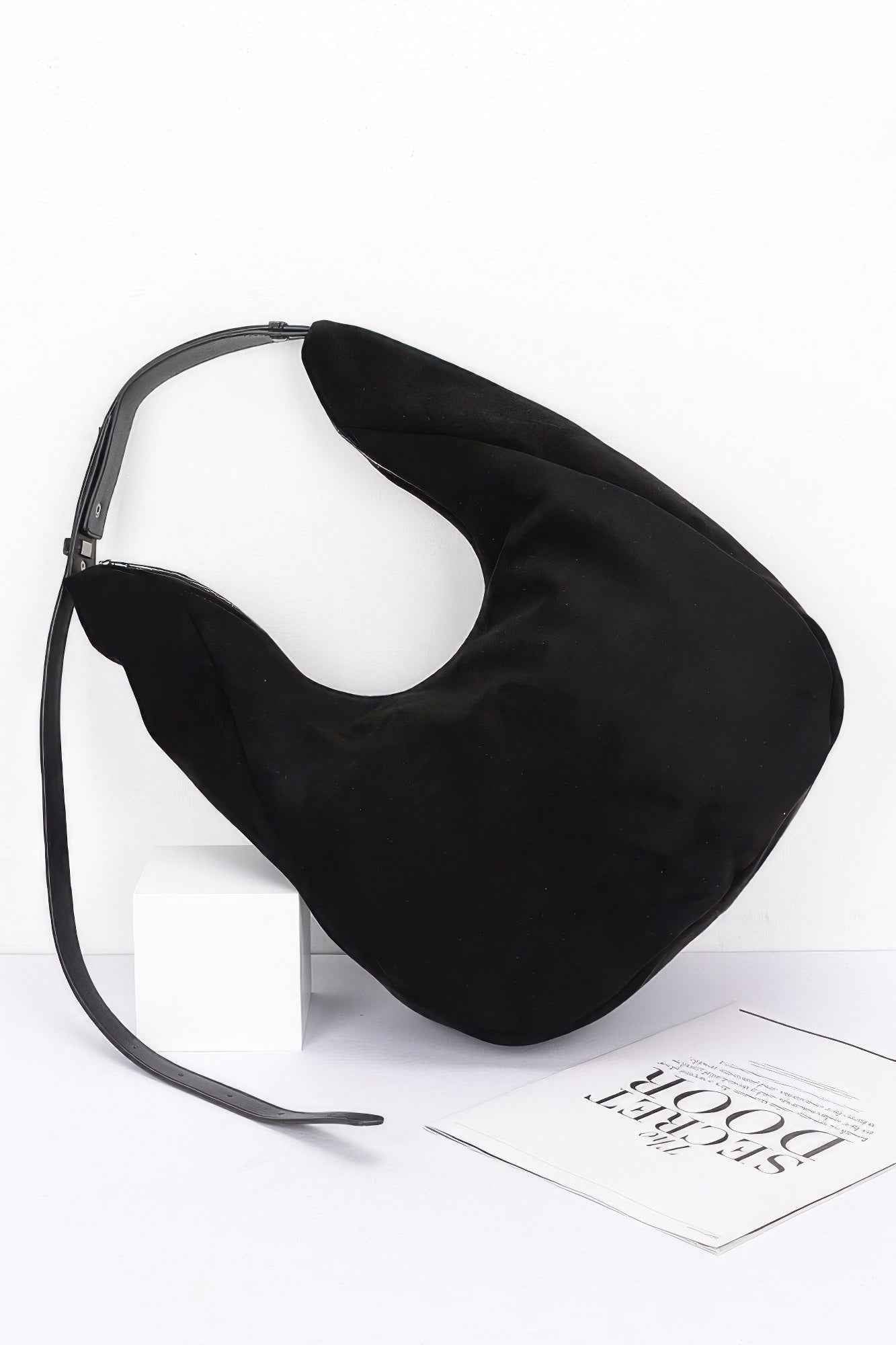 Faux Suede Bindle Bag