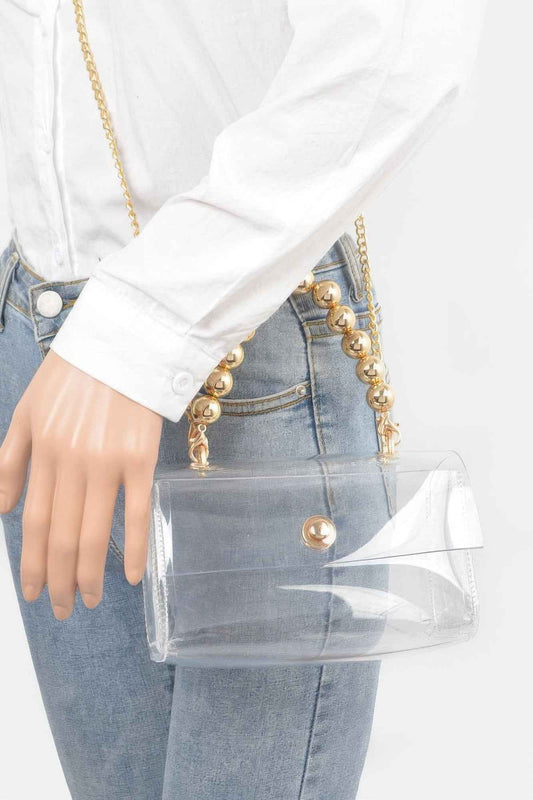 Transparent Ccb Handle Flap Clutch