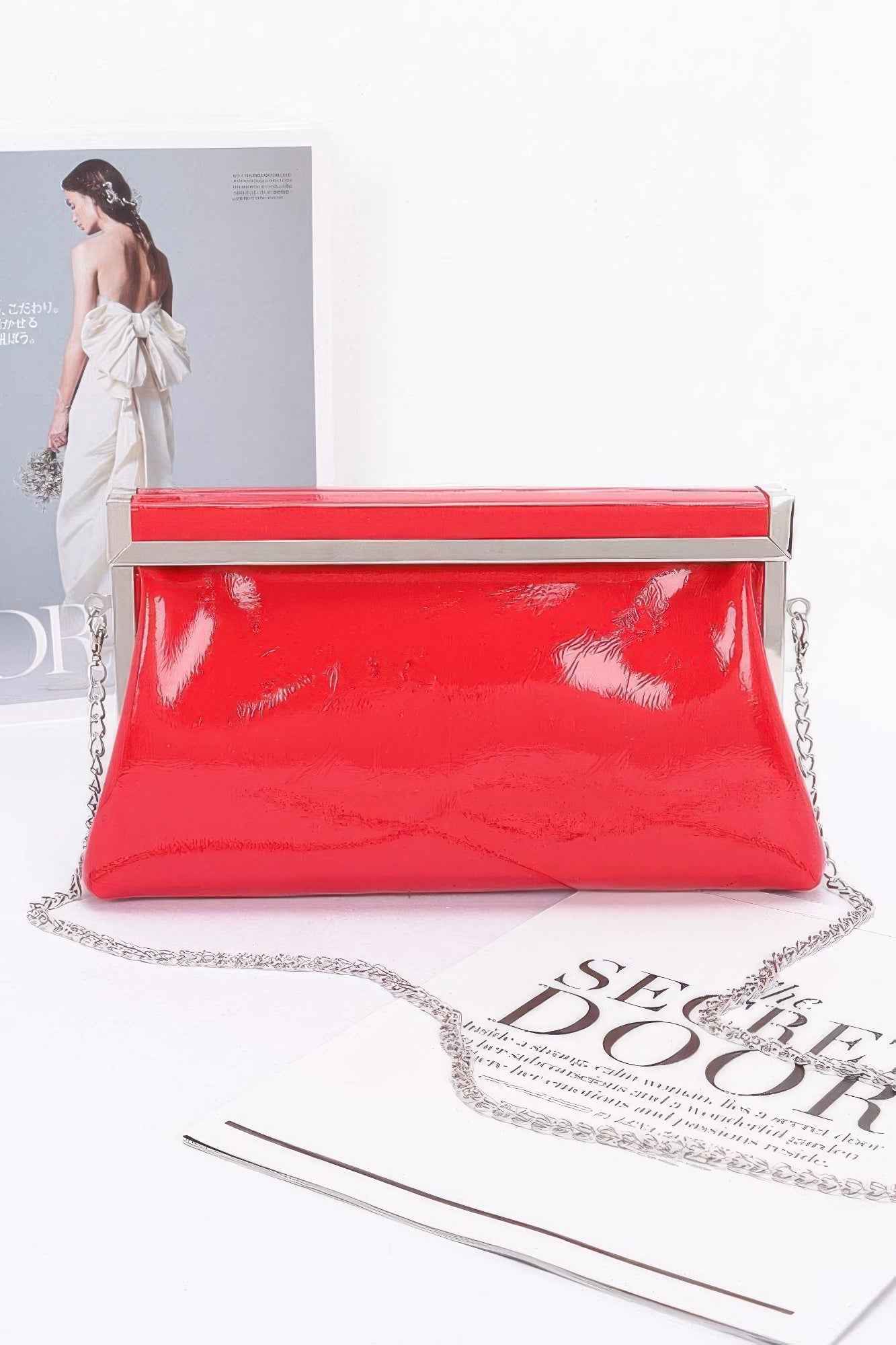 Patent Leather Frame Clutch Bag