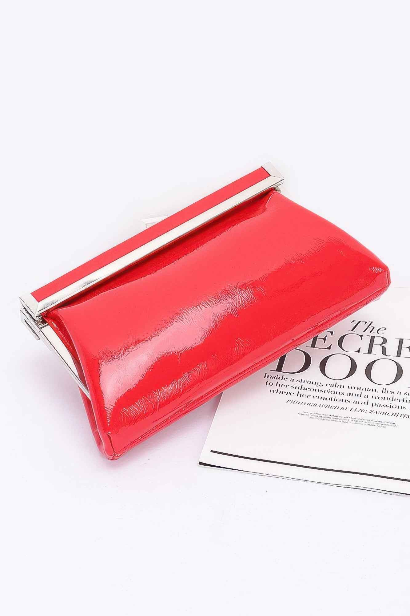 Patent Leather Frame Clutch Bag