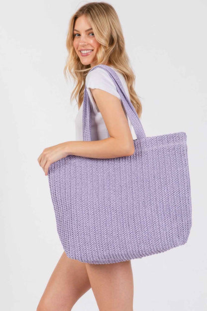 Solid Crochet Straw Bag