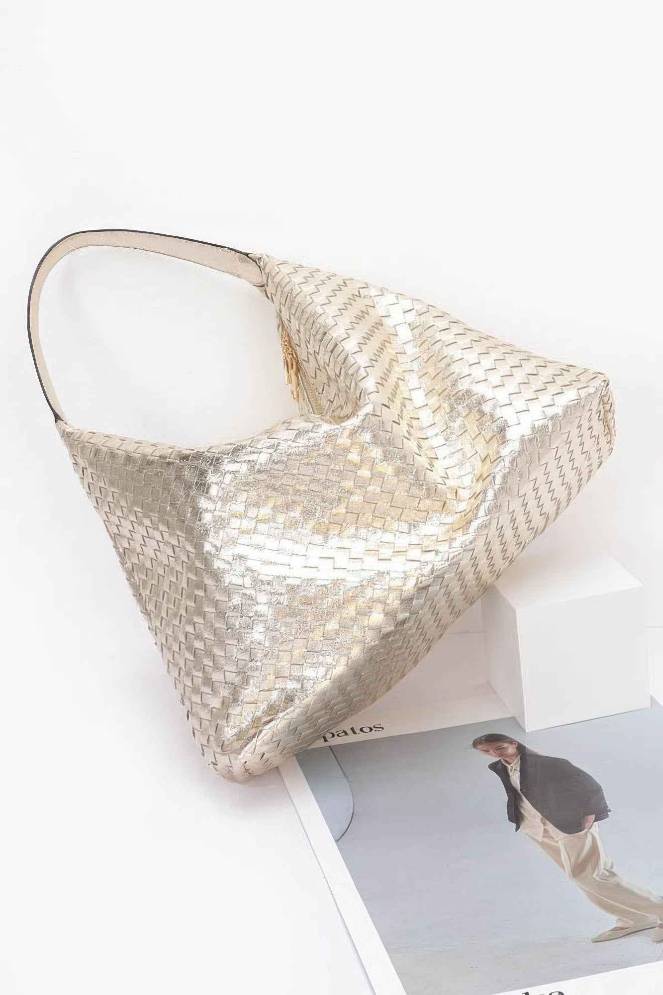 Metallic Braided Tote Bag