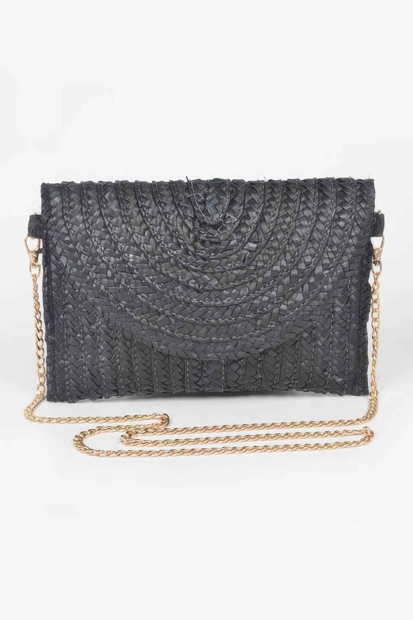 Straw Pom Pom Flap Bag