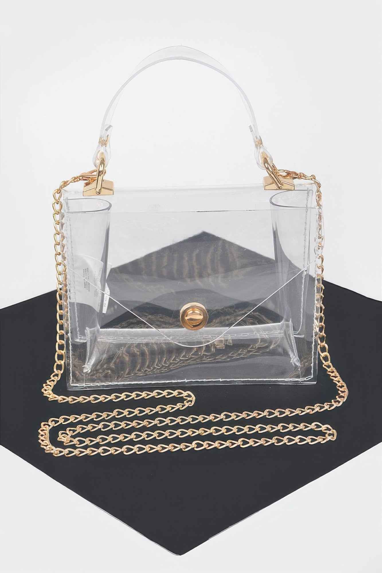 Clear Pvc Top Handle Crossbody Bag