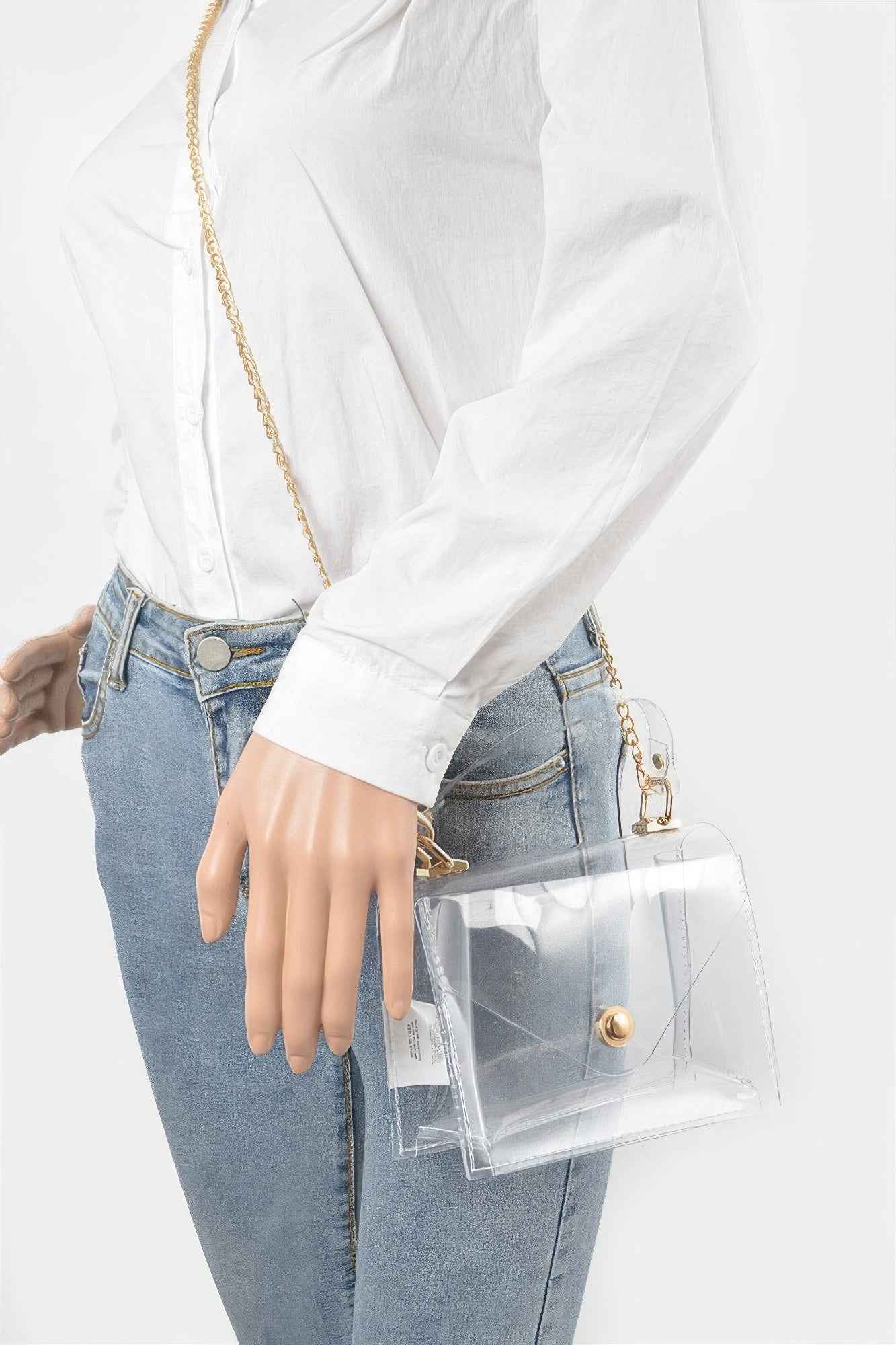 Clear Pvc Top Handle Crossbody Bag