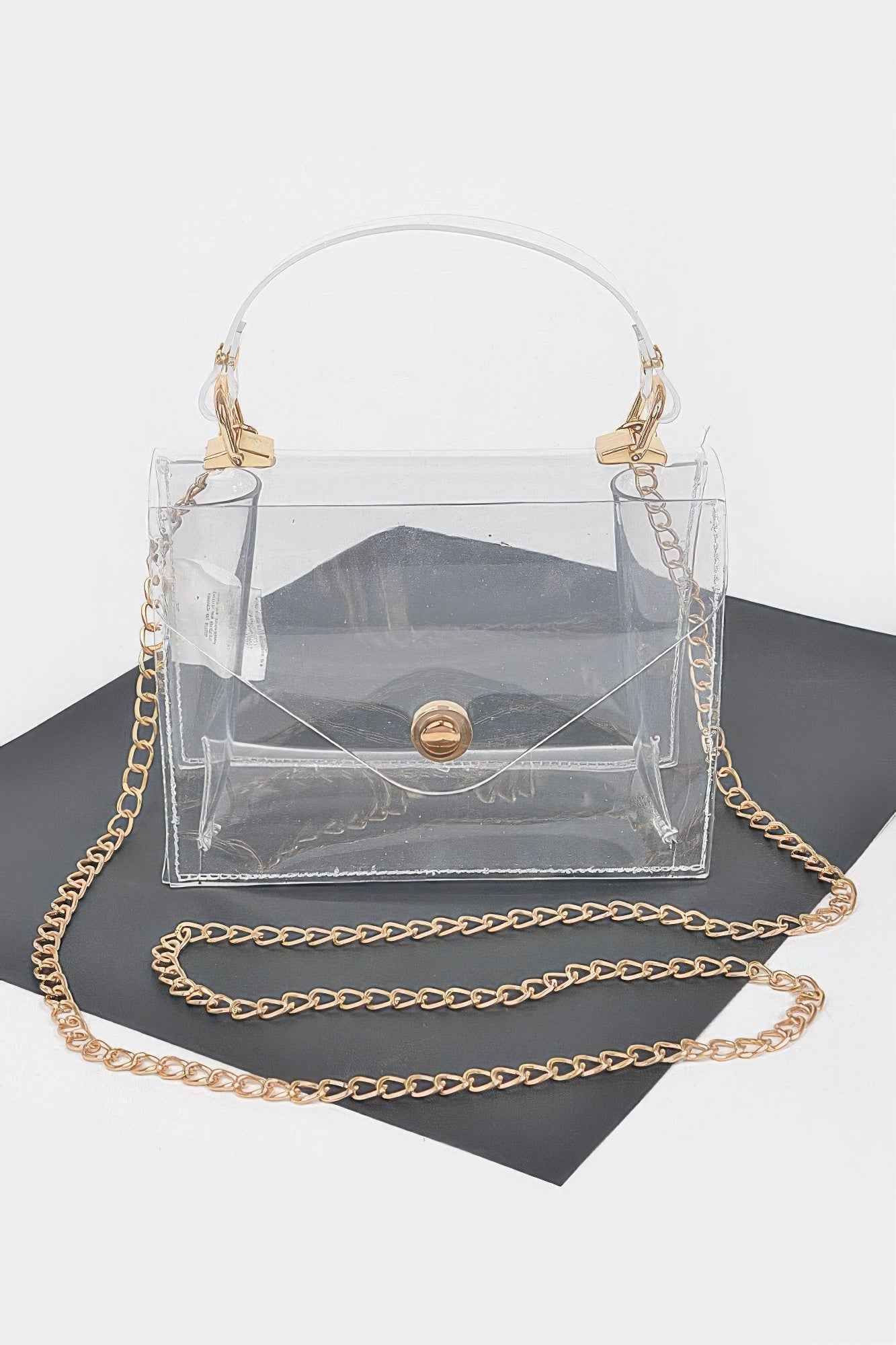 Clear Pvc Top Handle Crossbody Bag