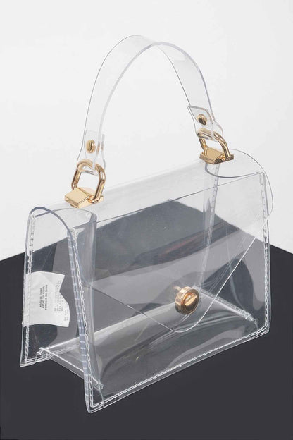 Clear Pvc Top Handle Crossbody Bag