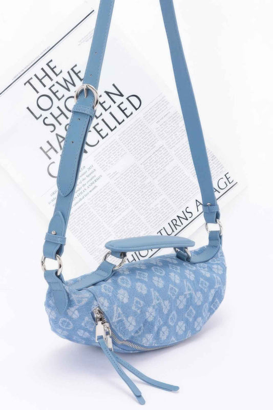 Embossed Denim Crossbody Bag