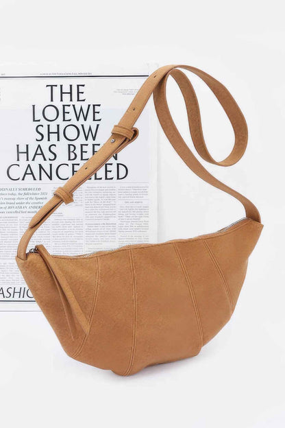 Faux Suede Croissant Bag