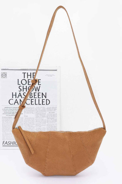 Faux Suede Croissant Bag