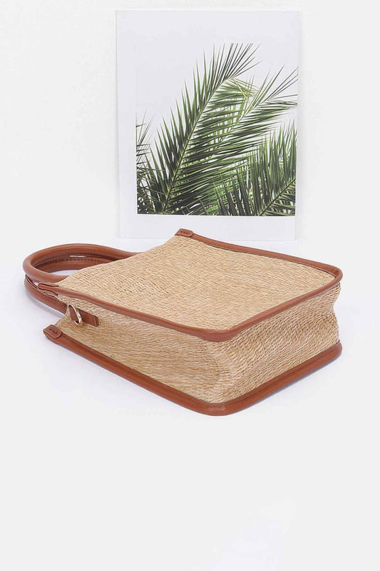 Faux Straw Tote Bag