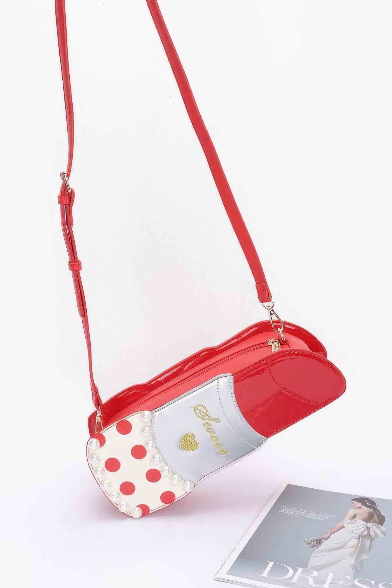 Faux Leather Lipstick Novelty Bag