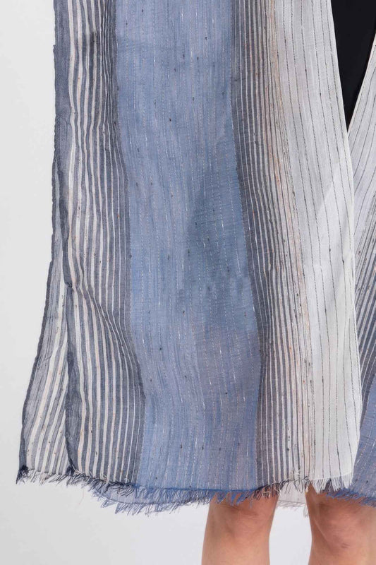 Striped Two Tone Cover Up Kimono