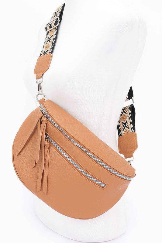 Faux Leather Crossbody Bag Belt