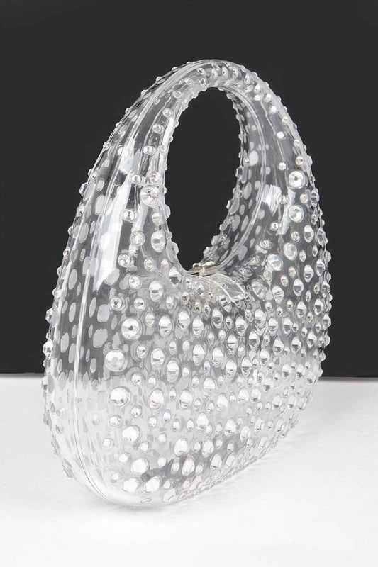 Rhinestone Hot Fix Clear Acrylic Clutch