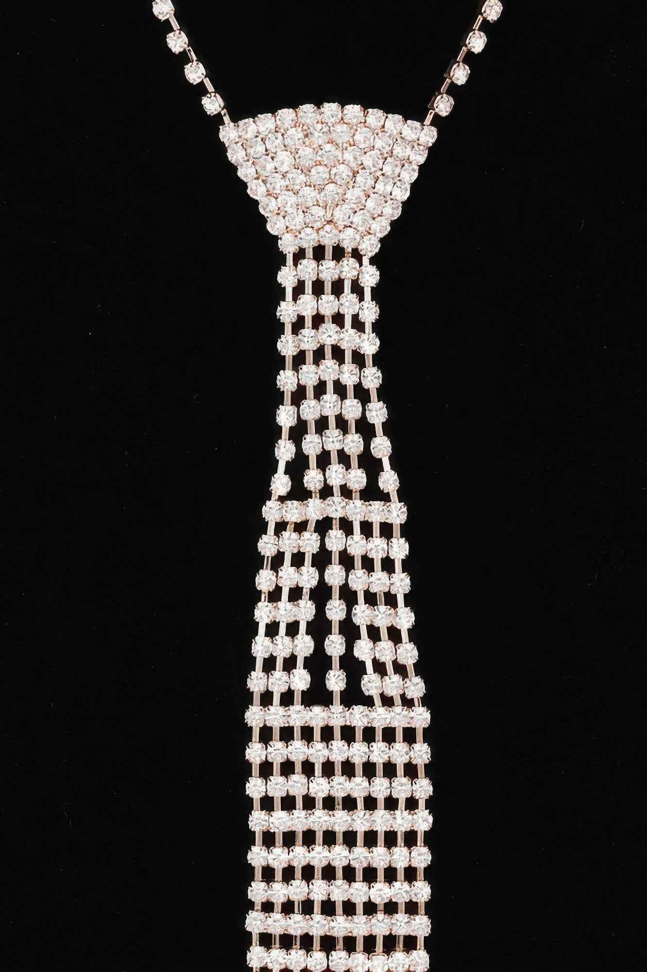 Rhinestone Necktie Necklace