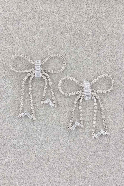 Rhinestone Ribbon Earring