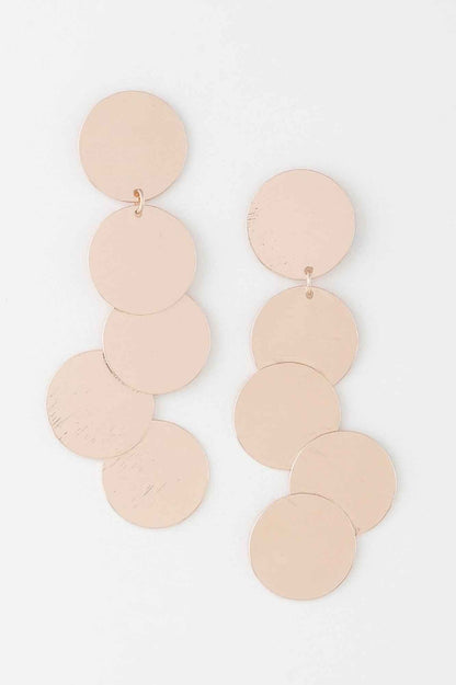Modern Hammered Disk Drop Earrings