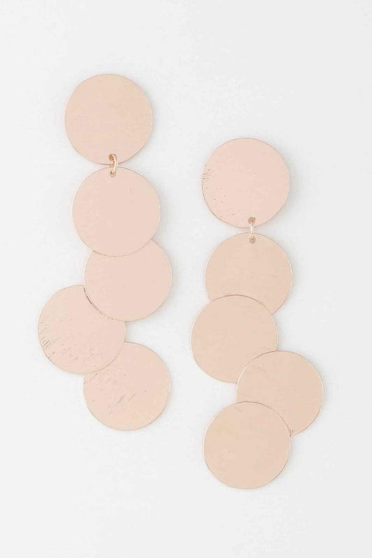 Modern Hammered Disk Drop Earrings