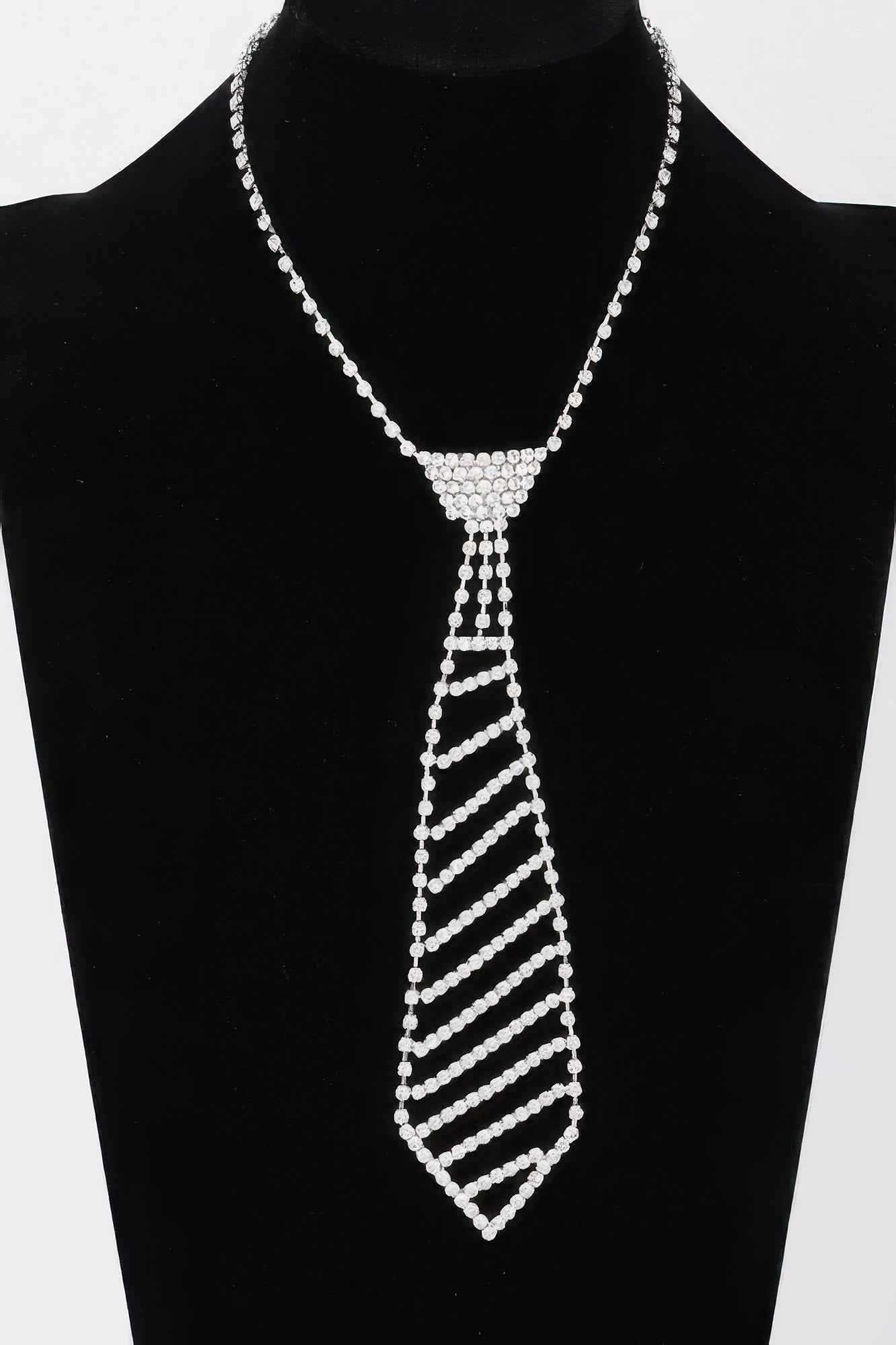 Rhinestone Necktie Necklace