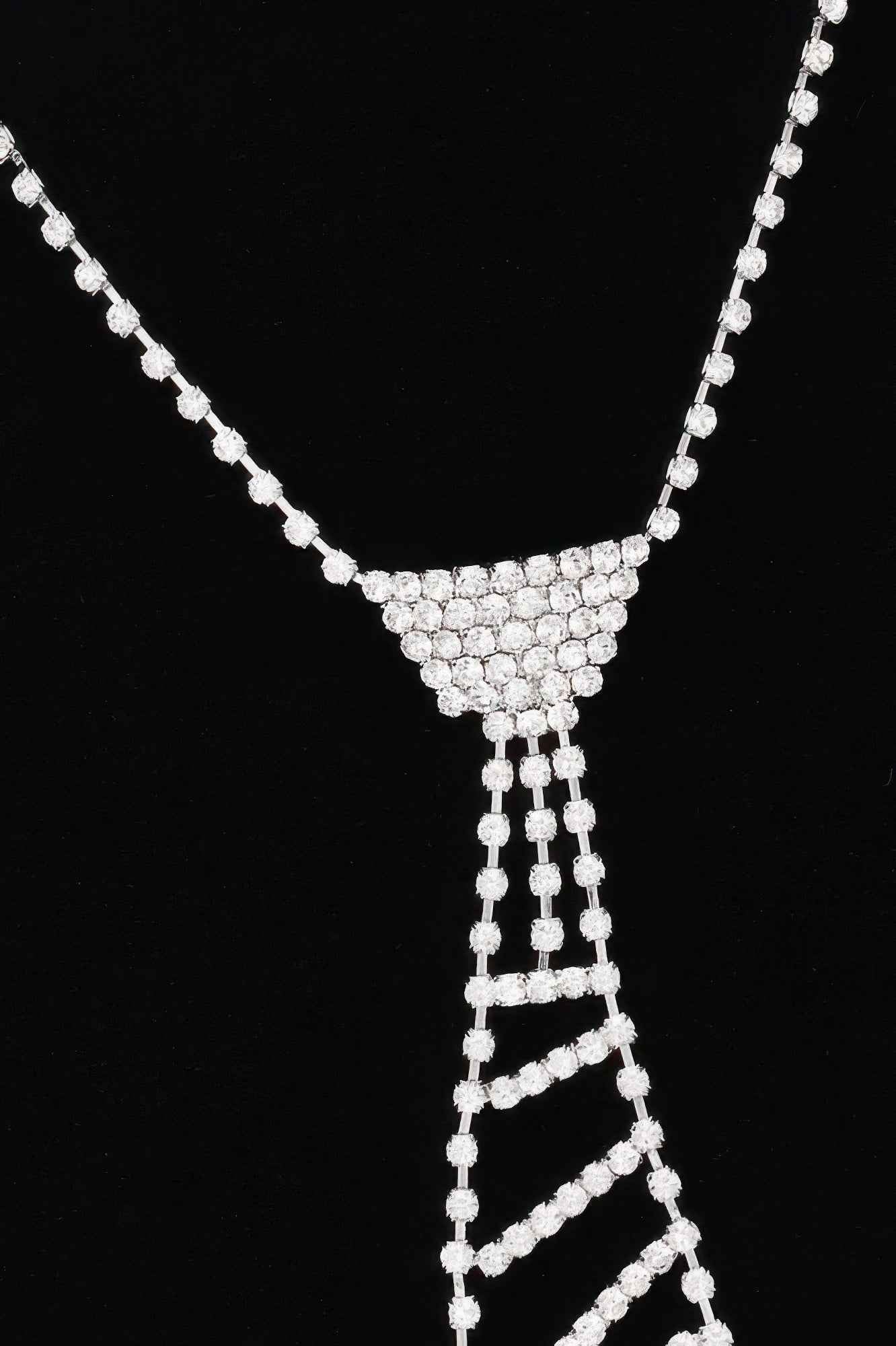 Rhinestone Necktie Necklace
