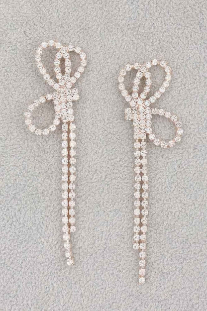 Rhinestone Ribbon Earrings