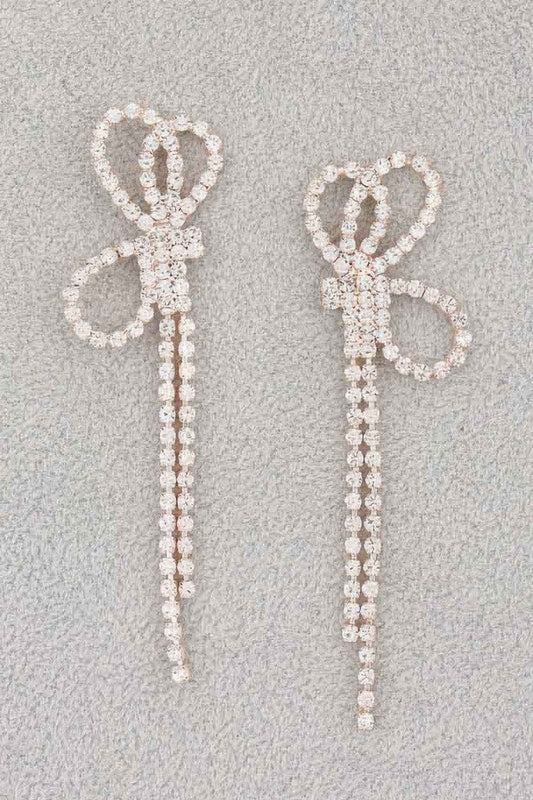 Rhinestone Ribbon Earrings