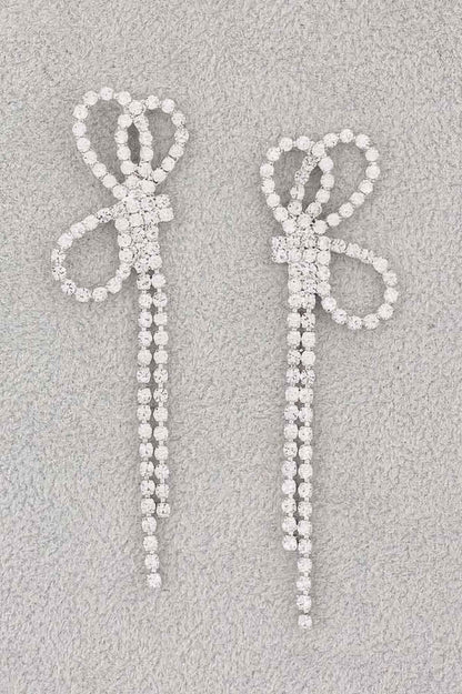 Rhinestone Ribbon Earrings